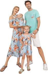 img 4 attached to 🌸 Floral Printed Chiffon Ruffles Dresses: Mommy and Me Summer Beach Family Matching Outfits