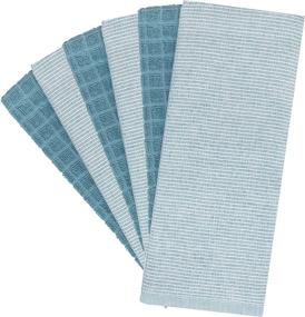 img 2 attached to 🧼 Bumble Premium Aqua Dyed Dobby Kitchen Towels (16”x 28”), Soft & Highly Absorbent with Hanging Loop, Natural Ring Spun Cotton, Large Tea Towels Set, 6 Pack (380 GMS)