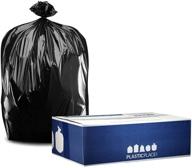 🗑️ plasticplace 32-33 gallon trash bags - 1 mil - heavy duty garbage can liners - 33” x 39” (100 count) logo