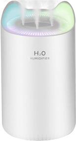 img 4 attached to 🌈 TOBUSA Ultrasonic Cool Mist Humidifier, 5L Diffuser for Baby Bedroom, Home Office - 3 Nozzle, 4 Mist Modes, 7 Color Night Light - Up to 60H Lasting (White)