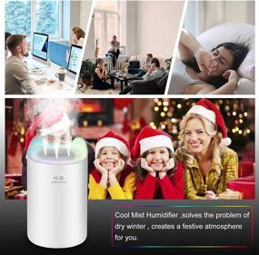 img 2 attached to 🌈 TOBUSA Ultrasonic Cool Mist Humidifier, 5L Diffuser for Baby Bedroom, Home Office - 3 Nozzle, 4 Mist Modes, 7 Color Night Light - Up to 60H Lasting (White)