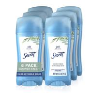 secret antiperspirant deodorant for women, shower fresh scent, invisible solid, 🚿 2.6 oz, pack of 6 - stay dry and fresh all day! logo