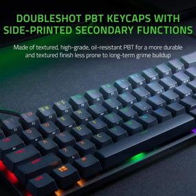 img 2 attached to Обновленная игровая клавиатура Razer Huntsman Mini: Линейные оптические переключатели + Цветовая подсветка Chroma RGB – Клавиши PBT – Встроенная память – Самая быстрая 60% клавиатура – Классический черный.