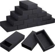 коробка для ящика из крафт-бумаги zonon 30 штук: стильное и прочное упаковочное решение для бизнеса, мыла, ювелирных изделий, конфет и вечеринок (черная) логотип