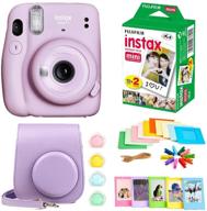 📷 fujifilm instax mini 11 camera bundle: lilac purple + instax mini twin pack film + hanging frames + plastic frames + case + close up filters - ultimate all-in-one package! logo