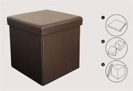 sodynee faux leather folding shoe storage ottoman cubes bench - brown: organize, sit, rest, and style! logo