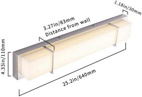 img 1 attached to 💡 Современные хромированные лампы со светодиодами для ванных комнат: светильник на 4000K над зеркалом, настенные стеклянные светильники, длинной 25,2 дюйма, 18W 1600lm
