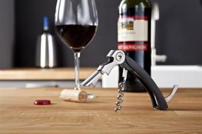 img 1 attached to 🍷 Vacu Vin Waiter's Foil Cutter and Bottle Opener - Black Corkscrew: Simplify Wine Opening with 2-in-1 Tool!