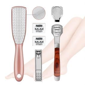 img 4 attached to 6-in-1 Pedicure Kit for Professional Callus Removal | HZONE 2-Sided Stainless Steel Foot File Rasp with 👣 Shaver and Nail Clippers | Effective Foot Care, Dead Skin & Corns Remover | Perfect for Home or Travel