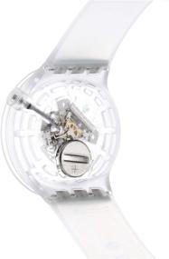 img 3 attached to Стильные и долговечные: часы Swatch Swiss Quartz с силиконовым ремешком и прозрачным дизайном.