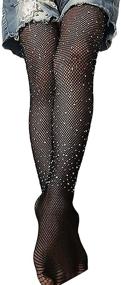 img 4 attached to 🧦 SpringCMY Rhinestone Pantyhose for Girls' Clothing – Stockings, Socks & Tights