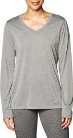 img 4 attached to Hanes Women's Cooldri Performance V-neck Long Sleeve Tee - Enhanced SEO