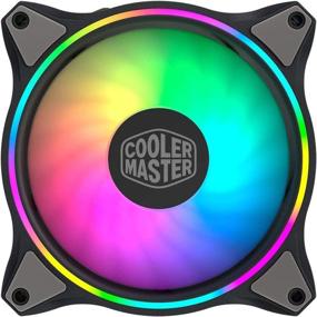 img 3 attached to Cooler Master MasterFan MF140 Halo Адресная RGB-подсветка 140-мм вентилятор с двойным кольцом дизайна, резиновыми накладками, статическим давлением PWM для 5V 3-Pin ARGB, несовместим с 4-pin RGB или RGB+12V (Одиночный MF140 Halo)