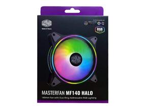 img 2 attached to Cooler Master MasterFan MF140 Halo Адресная RGB-подсветка 140-мм вентилятор с двойным кольцом дизайна, резиновыми накладками, статическим давлением PWM для 5V 3-Pin ARGB, несовместим с 4-pin RGB или RGB+12V (Одиночный MF140 Halo)