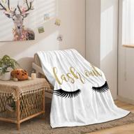 eyelash blanket winter flannel pattern logo