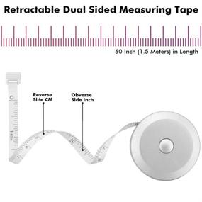 img 3 attached to 📏 Edtape 2PCS Body Measuring Tape Set - Soft Tape Measure for Sewing, Tailoring, and Crafts - 60 Inch/1.5M Retractable Dual Sided Measure Tape in Silver