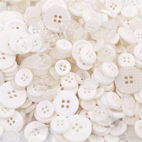 img 1 attached to 🔘 Swpeet 650 Pieces Resin Buttons 2 and 4 Holes, Assorted Sizes Round Craft Buttons for Sewing, DIY Crafts, Children's Button Painting (White)