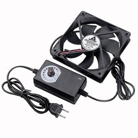 img 4 attached to 🌬️ 120mm GDSTIME AC 110V 220V DC 12V Powered Fan with Speed Control for Receiver Amplifier DVR Playstation Xbox Component Cooling