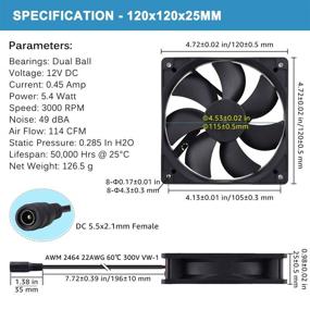 img 3 attached to 🌬️ 120mm GDSTIME AC 110V 220V DC 12V Powered Fan with Speed Control for Receiver Amplifier DVR Playstation Xbox Component Cooling