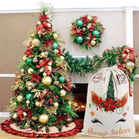 img 1 attached to XinblueCo Christmas Decorations Canvas Drawstring Christmas
