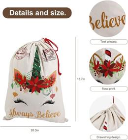 img 3 attached to XinblueCo Christmas Decorations Canvas Drawstring Christmas