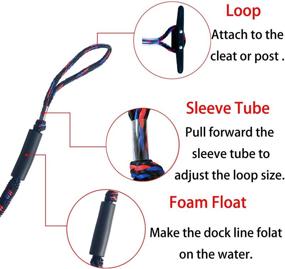 img 2 attached to 🚤 High-Performance Bungee Dock Lines & Elastic Shock Cords - Ideal Boat Accessories for PWC, Jet ski, Pontoon, Kayak, Canoe, Power Boat, Watercraft, Seadoo, Yamaha WaveRunner