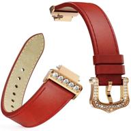 premium stitched leather strap for women, compatible with fitbit inspire & fitbit inspire hr bands – t-engine logo