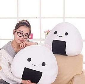 img 4 attached to 🍙 30cm11cm26cm Onigiri Sushi Girls Birthday Stuffed Short Plush Neck Pillow Cushion Nap Doll - Home Essential Gift Food