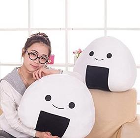 img 1 attached to 🍙 30cm11cm26cm Onigiri Sushi Girls Birthday Stuffed Short Plush Neck Pillow Cushion Nap Doll - Home Essential Gift Food