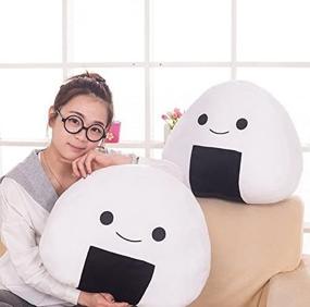 img 3 attached to 🍙 30cm11cm26cm Onigiri Sushi Girls Birthday Stuffed Short Plush Neck Pillow Cushion Nap Doll - Home Essential Gift Food