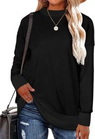 img 1 attached to 👚 Geifa Women's Oversized Crewneck Sweatshirts: Stylish Long Sleeve Shirts and Tunic Tops Ideal for Leggings