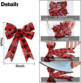 img 3 attached to 🎀 Stunning Buffalo Plaid Bows for Festive Christmas Party Decorations - 5 x 7 Inch (Color Set 1, 12)