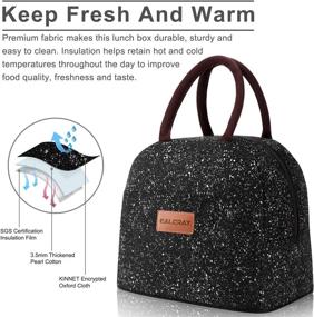 img 1 attached to Insulated Lunch Bag for Women Men - BALORAY Reusable Lunch Tote Box for Work, Picnic, School or Travel (Black Starry)