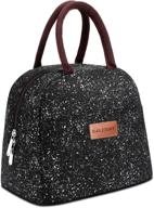 insulated lunch bag for women men - baloray reusable lunch tote box for work, picnic, school or travel (black starry) логотип