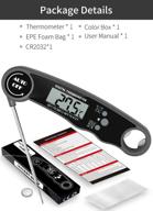 🍖 grilling meat thermometer: instant read waterproof digital kitchen probe for bbq smoker & deep fry - black logo