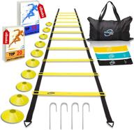 🏋️ invincible fitness agility ladder set: enhance coordination, speed, power, and strength with 10 cones, 4 hooks, and 3 loop resistance bands - ideal for outdoor workouts логотип