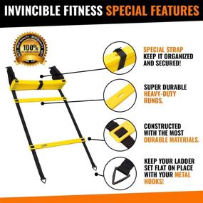 img 1 attached to 🏋️ Invincible Fitness Agility Ladder Set: Enhance Coordination, Speed, Power, and Strength with 10 Cones, 4 Hooks, and 3 Loop Resistance Bands - Ideal for Outdoor Workouts