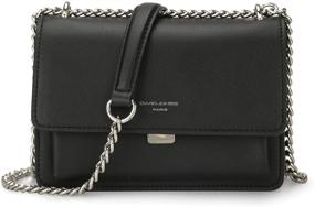 img 4 attached to 👜 DAVIDJONES Small Saffiano Faux Leather Crossbody Bag for Women - Cameron Shoulder Handbag and Wallet Purse with Chain Strap