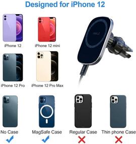 img 3 attached to IWALK Magnetic Wireless Car Charger Mount: 15W Fast Charging, Suction Cup & Air Vent, iPhone12 13 Pro Max Mini Compatible