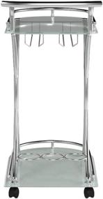 img 1 attached to 🛒 Coaster Home Furnishings Serving Cart, Chrome and White, 2 Frosted Glass Shelves, 15.75"D x 26.5"W x 33.75"H
