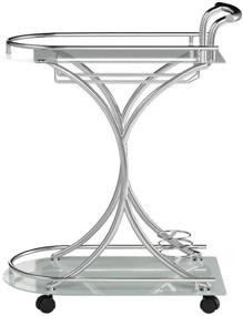 img 3 attached to 🛒 Coaster Home Furnishings Serving Cart, Chrome and White, 2 Frosted Glass Shelves, 15.75"D x 26.5"W x 33.75"H
