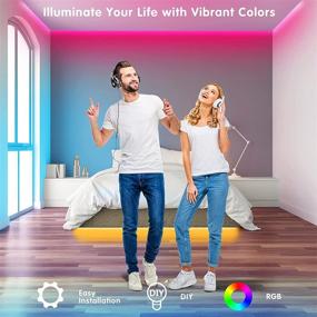 img 3 attached to 🌈 50ft LED Strip Lights for Bedroom, smareal Color Changing LED Lights with 44 Key IR Remote, LED Light Strips for Bedroom Party Home Decoration