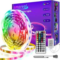 🌈 50ft led strip lights for bedroom, smareal color changing led lights with 44 key ir remote, led light strips for bedroom party home decoration логотип