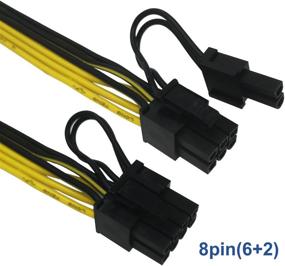 img 2 attached to 🔌 COMeap (2-Pack) 6 пинцет мужской к 8 пинцет (6+2) кабель адаптера питания PCI Express для блоков питания CoolerMaster и Thermaltake - 20 дюймов (51 см)