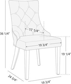 img 2 attached to 🪑 CHITA Dining Room Chairs, Leather Upholstered Tufted Kitchen Mid-Century Modern Padded Natural Chair in Retro Gray