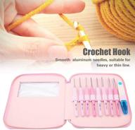 🧶 9pcs crochet hooks set: pink soft handle kit with portable case for arthritic hands logo