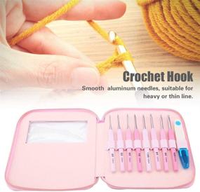 img 4 attached to 🧶 9pcs Crochet Hooks Set: Pink Soft Handle Kit with Portable Case for Arthritic Hands