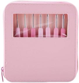 img 1 attached to 🧶 9pcs Crochet Hooks Set: Pink Soft Handle Kit with Portable Case for Arthritic Hands