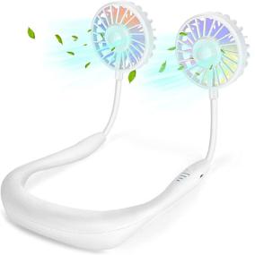 img 4 attached to USB Rechargeable Neck Fan - Portable Hand Free Mini Fans, 360 Degree Rotation Personal Cooling Fan for Traveling, Sports, Office - Wearable Neck Fan (White)