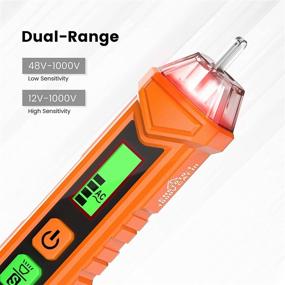 img 2 attached to KAIWEETS Dual Range AC Voltage Tester/Non-Contact Wire Breakpoint Finder - Live/Null Wire Electrical Tester with LCD Display (Orange)